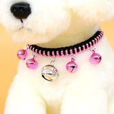 KUTKUT Pet Collar Necklace | Hand Woven Dog - Cat Bell Pendant Collar Cat Accessories Puppy Pet Supplies with Bells (SIZE: L, Adjustable Neck: 20cm - 55cm)…-Harness-kutkutstyle